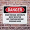 Signmission High Voltage 480 Volts Must Be In The Off Danger Sign, Plastic, 10in W x 7in L, 2PK OS-2PACK-DS-P-710-L-1958 - alternate 9